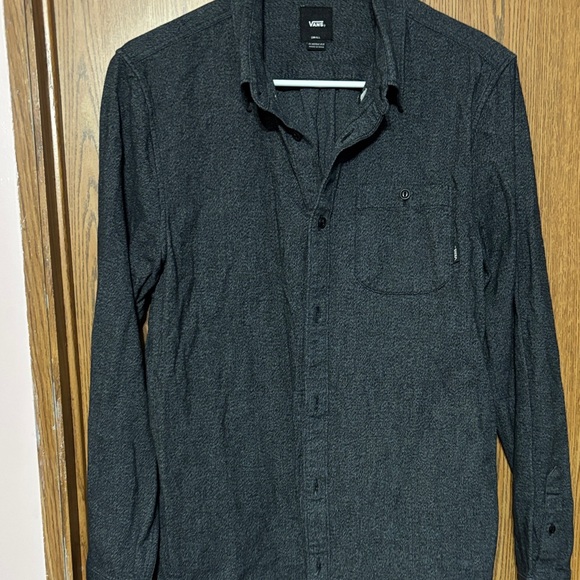 Vans Men's Charcoal Button Down Shirt - Picture 1 of 5